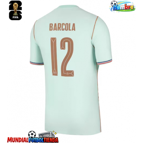 Camiseta Francia Bradley Barcola #12 Segunda Equipación Replica Mundial 2026 mangas cortas